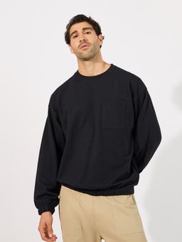 Styli - Men Elasticated Cuff and Collar Detail Boxy Sweatshirt