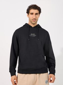 Styli - Men Minimal Sand Dune Print Relaxed Fit Hoodie