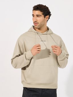 Styli - Men Minimal Sand Dune Print Relaxed Fit Hoodie