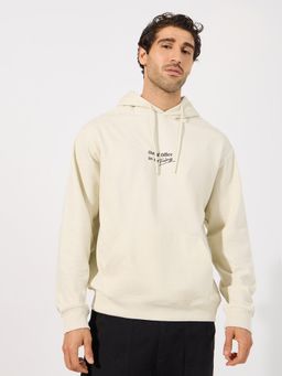 Styli - Men Minimal Solid Relaxed Fit Hoodie