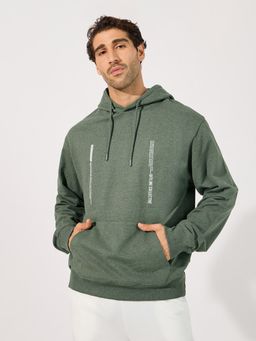 Styli - Men Minimal Solid Relaxed Fit Hoodie