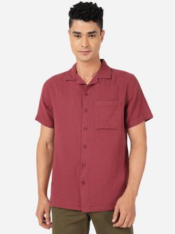 JadeBlue - Mens 100% Cotton Solid Slim Fit Casual Shirt Pink