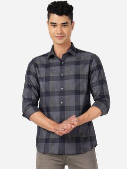 JadeBlue - Mens 100% Cotton Checked Slim Fit Casual Shirt