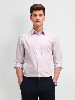 Arrow Newyork - Printed Pink Full Sleeves Collar Neck Slim Fit Shirt