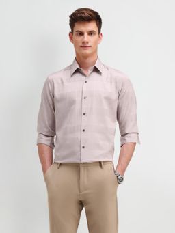 Arrow Newyork - Checks Mauve Full Sleeves Collar Neck Slim Fit Shirt