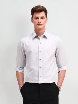 Arrow Newyork - Self Design Grey Full Sleeves Collar Neck Slim Fit Shirt