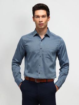 Arrow - Printed Blue Full Sleeves Collar Neck Slim Fit Shirt