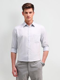 Arrow - Textured Grey Full Sleeves Collar Neck Slim Fit Shirt