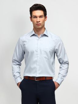 Arrow - Stripe Blue Full Sleeves Collar Neck Regular Fit Shirt