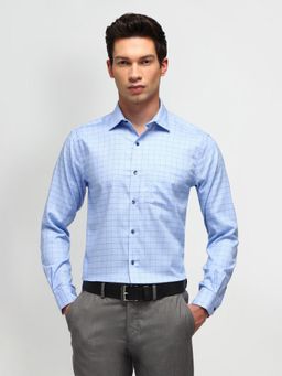 Arrow - Checks Blue Full Sleeves Collar Neck Regular Fit Shirt