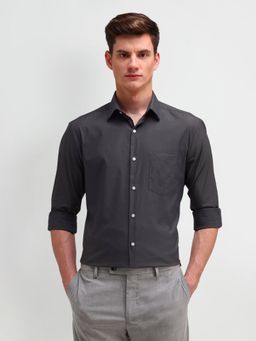 Arrow - Checks Charcoal Full Sleeves Collar Neck Regular Fit Shirt