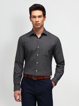 Arrow - Textured Grey Full Sleeves Collar Neck Slim Fit Shirt