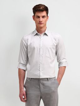 Arrow - Printed White Full Sleeves Collar Neck Regular Fit Shirt