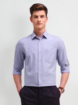 Arrow - Checks Blue Full Sleeves Collar Neck Slim Fit Shirt