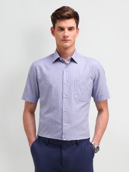 Arrow - Checks Blue Half Sleeves Collar Neck Regular Fit Shirt
