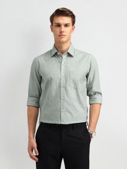 Arrow - Checks Green Full Sleeves Collar Neck Slim Fit Shirt