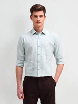 Arrow - Checks Green Full Sleeves Collar Neck Slim Fit Shirt