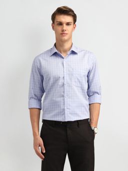 Arrow - Checks Blue Full Sleeves Collar Neck Regular Fit Shirt