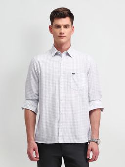 Arrow Sports - Checks Grey Full Sleeves Collar Neck Regular Fit Shirt