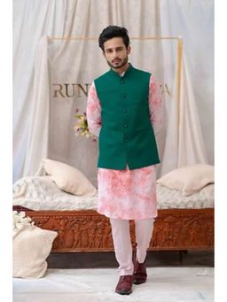 Runit Gupta - Green Solid Pintucks Bundi