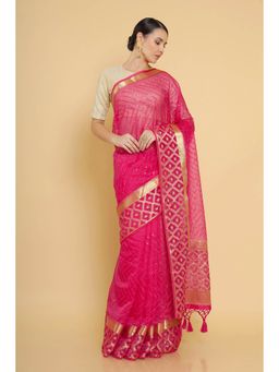 Soch - Pink Organza Embellished Sequined with Unstitched