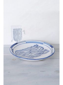 Freedom Tree - Elae Ceramic Round Platter Blue