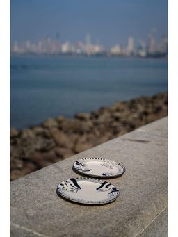 Freedom Tree - Mombaye City Ceramic Dinner Plate Black Set Of 2