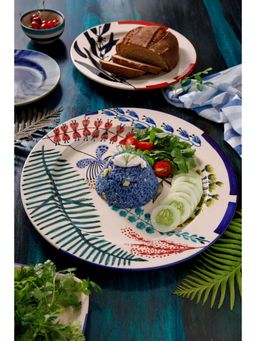 Freedom Tree - Wonderland Ceramic Round Platter Blue