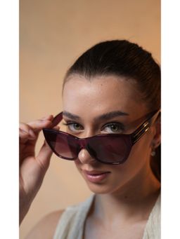 Vintage - Women UV Protection Purple Lens Butterfly Sunglasses