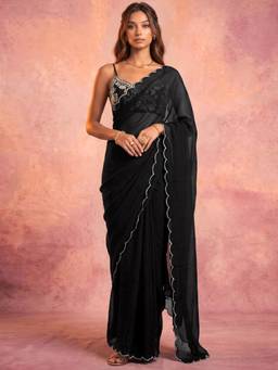 Nyri - Black Georgette Saree