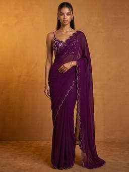 Nyri - Wine Georgette Saree