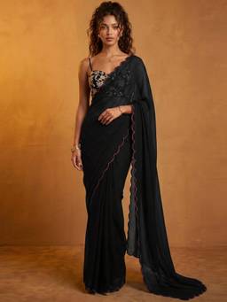 Nyri - Black Georgette Saree