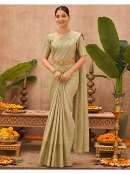 Nyri - Weaving Cream Silk Saree