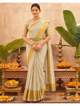 Nyri - Weaving Off White Kota Doria Saree