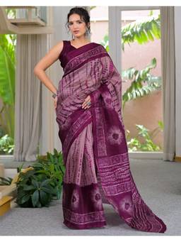 Nyri - Printed Mauve Saree