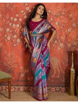 Nyri - Weaving Dusty Purple Silk Saree
