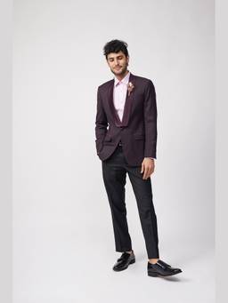 Gatsby Collection - Purple Yugen Shawl Blazer with Trouser and Shirt