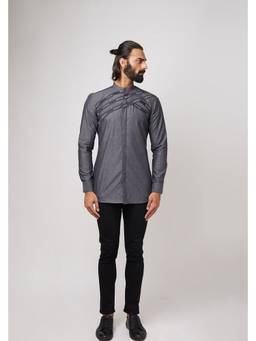 Gatsby Collection - Charcoal Untitled Playlist Shirt