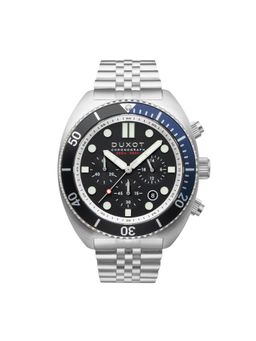 Duxot - Tortuga Chronograph Uni-Directional Black Round Dial Mens Watch - Dx-2027-22