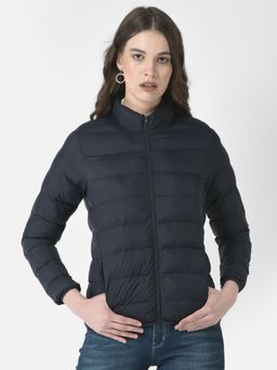 CRIMSOUNE CLUB - Women Navy Blue Quilted Jacket