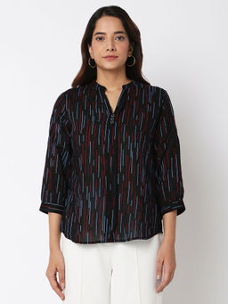 Not So Pink - Printed Black Top