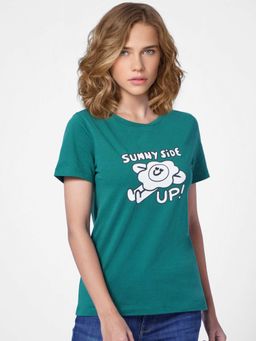 ONLY - Women Printed Green T-Shirt