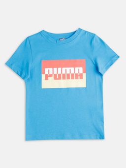 Puma - Graphic Box Logo Boys Blue T-shirt
