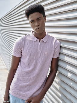 The Bear House - Ardor Edition Men Purple Flat Knit Polo