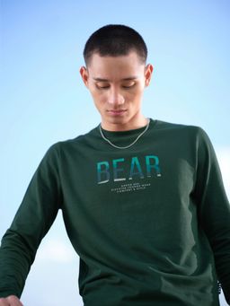The Bear House - Ardor Edition Men Green Slim Fit Printed Sweatshirt
