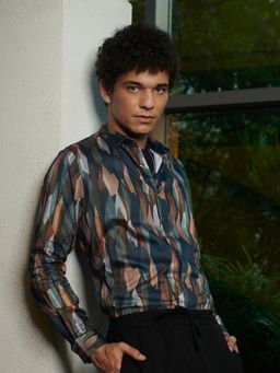 The Bear House - Ardor Edition Men Multicoloured Slim Fit Digital Printed Cotton Casual Shirt