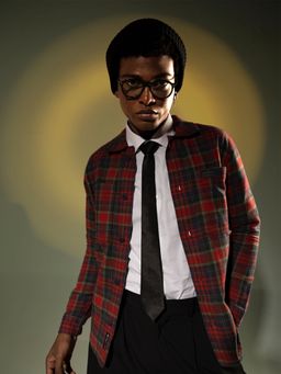 The Bear House - Ardor Edition Men Maroon Checked Pure Cotton Sustainable Shacket