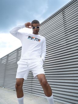 The Bear House - Ardor Edition Men White Printed Slim Fit Cotton Casual Tracksuit (Set of 2)