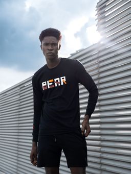 The Bear House - Ardor Edition Men Black Printed Slim Fit Cotton Casual Tracksuit (Set of 2)