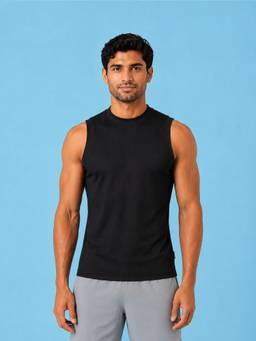 LYCOT - Black Men Quick-Dry Mesh Vest